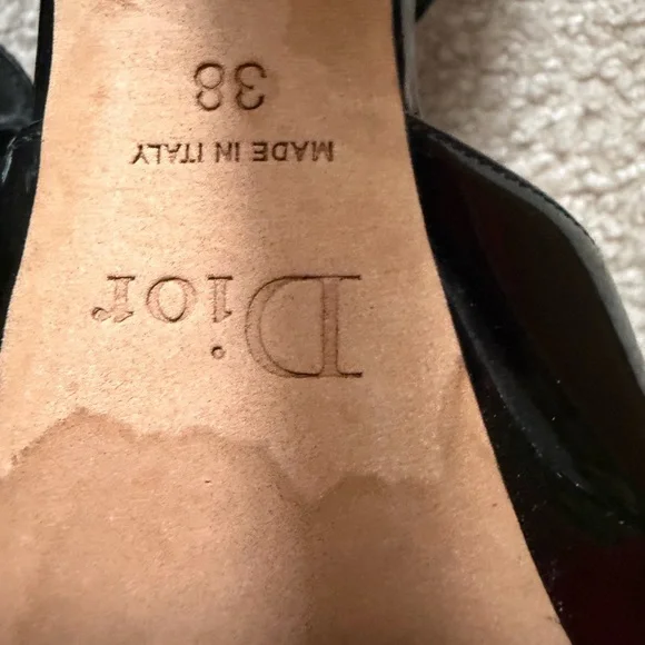 Dior Glossy Black Peep-Toe Heels - Picture 4 of 4
